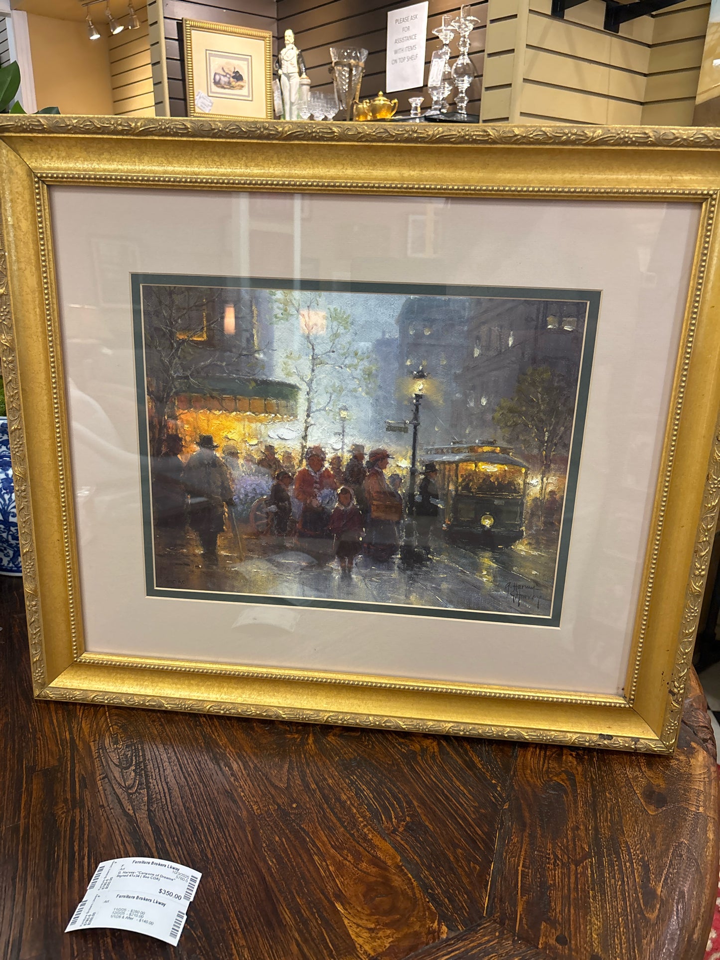 G. Harvey- "Sweet Memories" in Gold Frame (See COA) 25x22