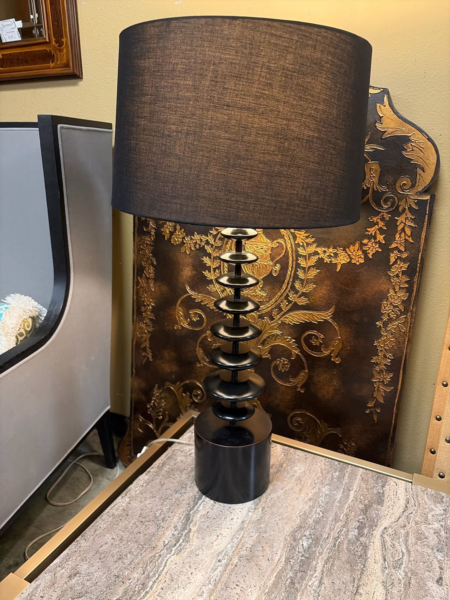Black Lamp with Black Shade