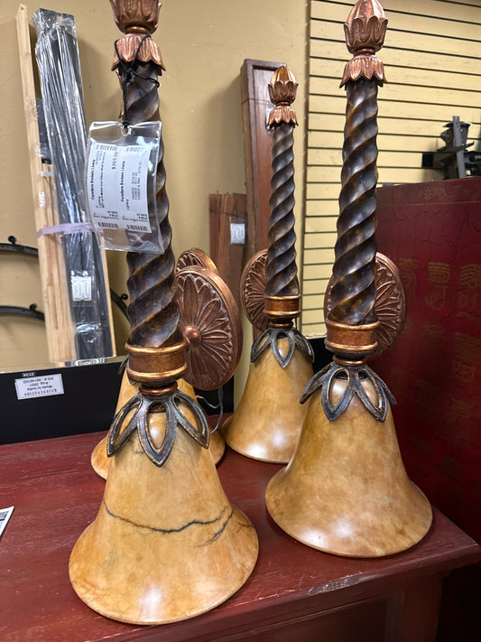 SET of 4 Metal and Glass Wall Sconces