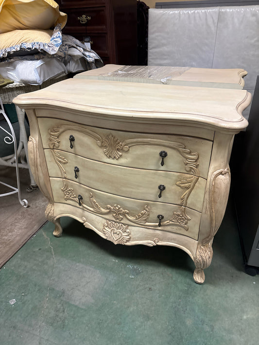 Cream 3 Drawer Nightstand 36x18x32