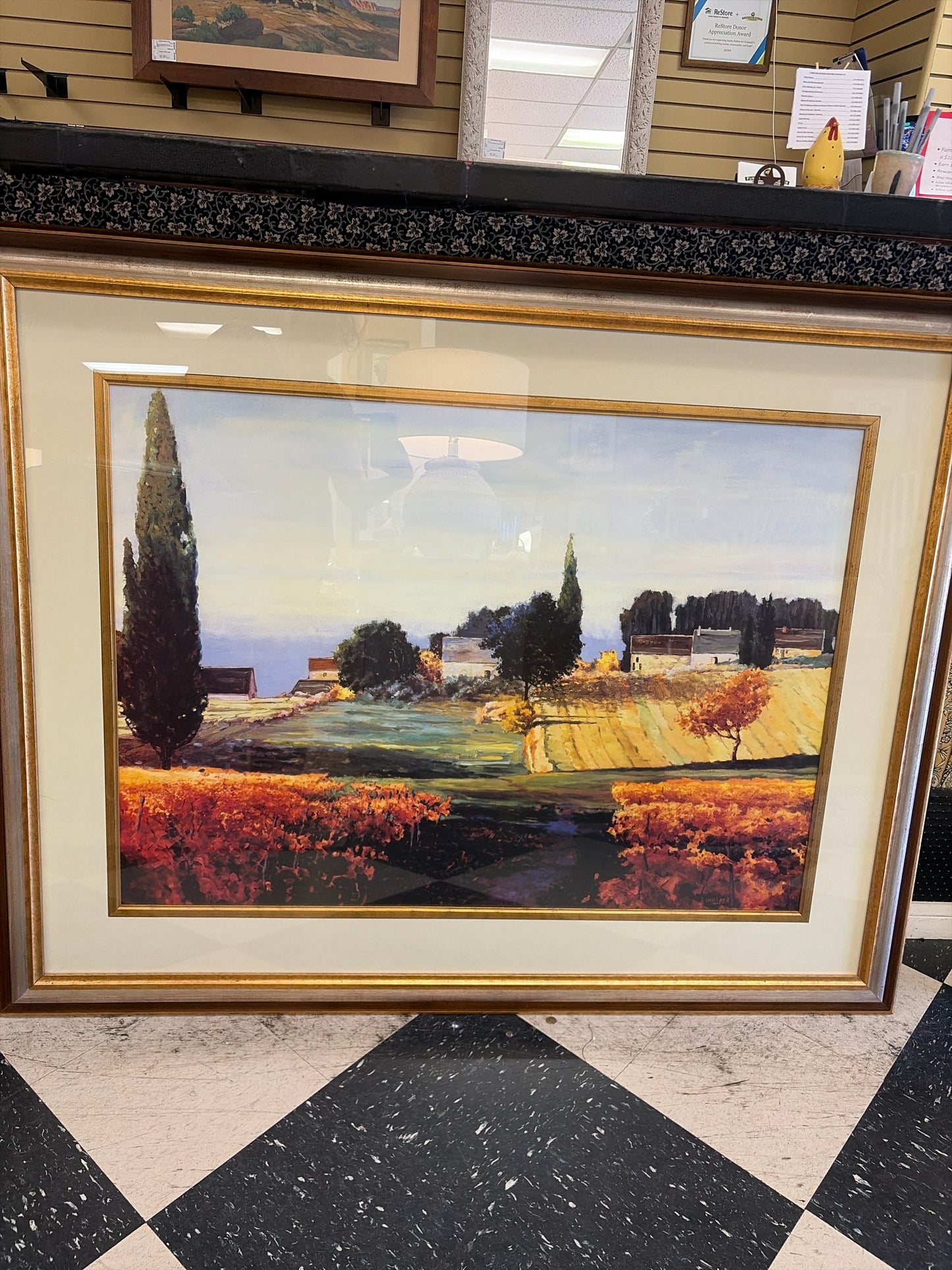 "Bonnieux" Print w/Silver Frame (58"x 46.5")