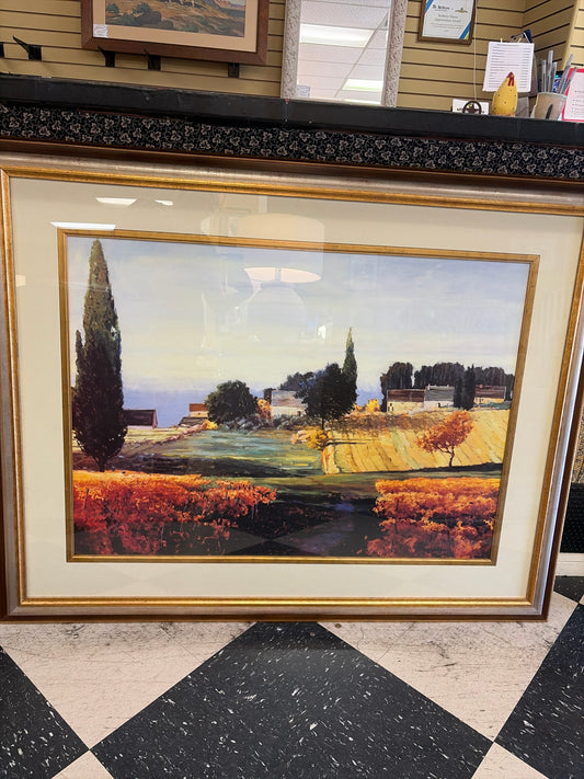 "Bonnieux" Print w/Silver Frame (58"x 46.5")