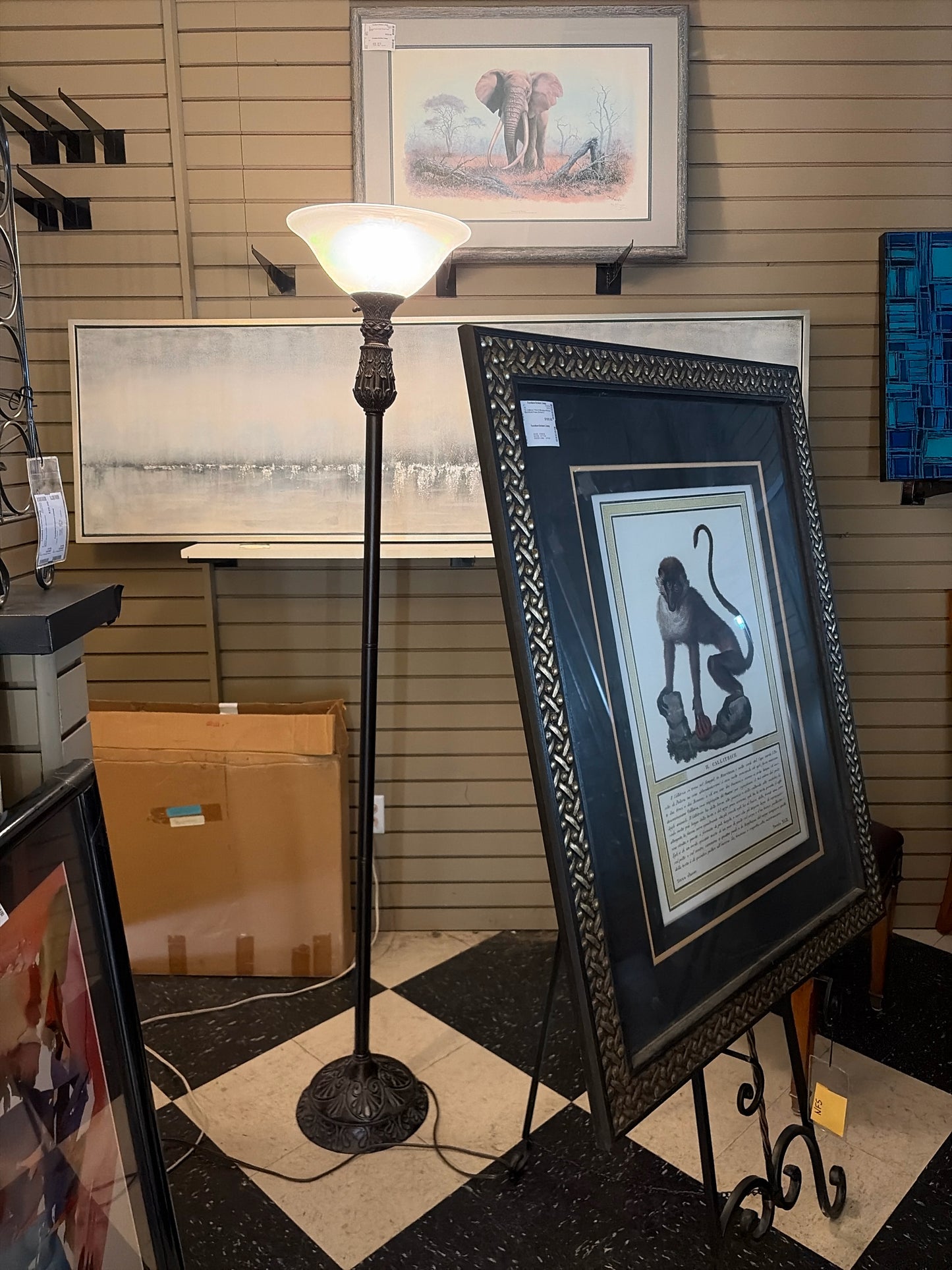 Victorian-style Black Torchiere Floor Lamp
