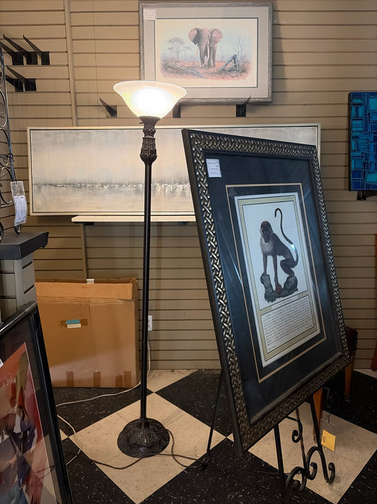 Victorian-style Black Torchiere Floor Lamp
