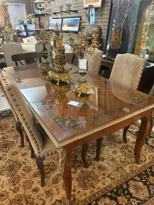 Antique Rosewood French Italian Inlaid Table w/Marquetry