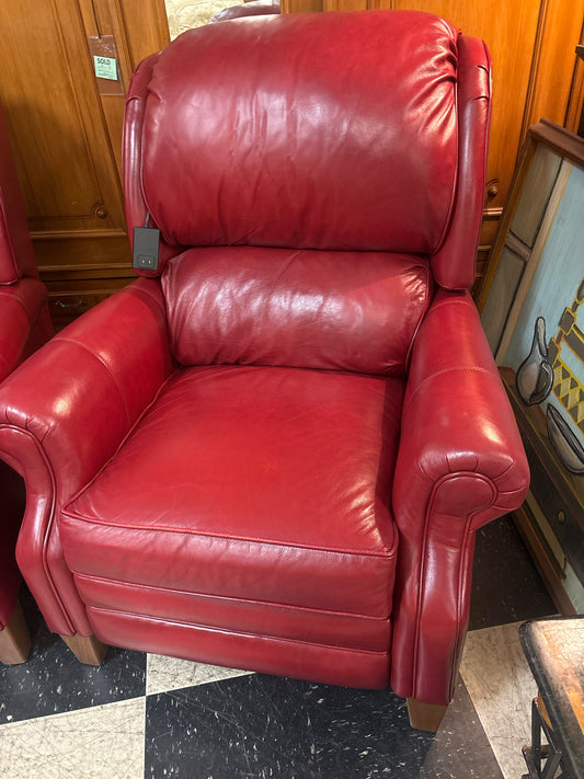 Smith Bros. Electric Red Leather Recliner