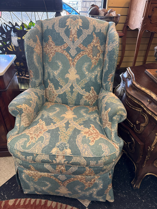 Custom Wingback Aquea/Cream/Brown