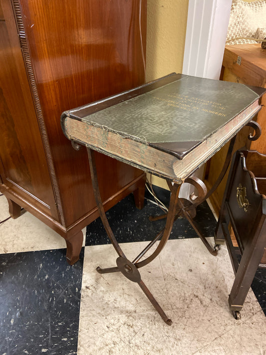 Iron Side Table w/ Book Ledger