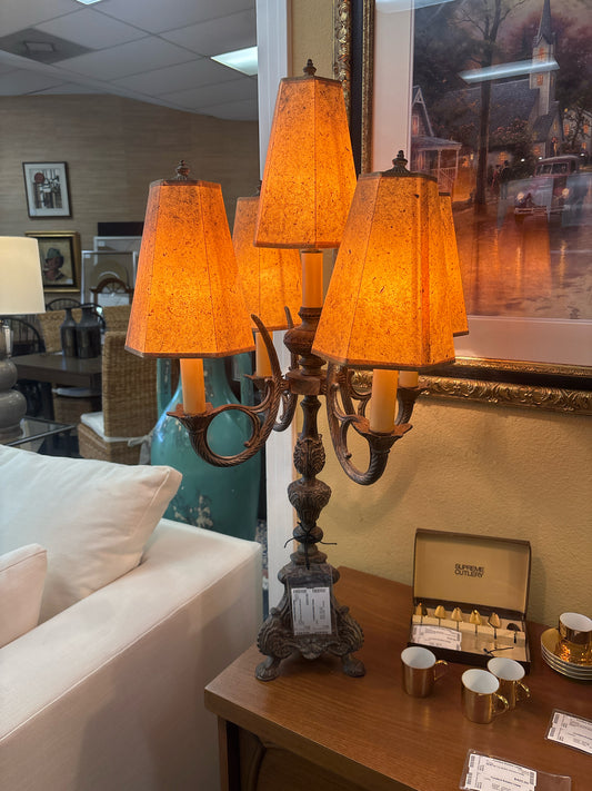 5 Light Gothic Revival Candleabra Lamp