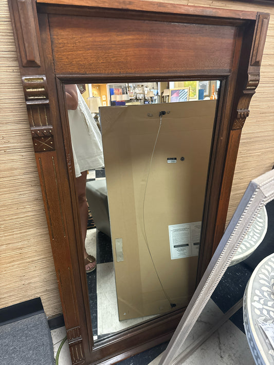 Vintage Wooden Framed Mirror (27x50)