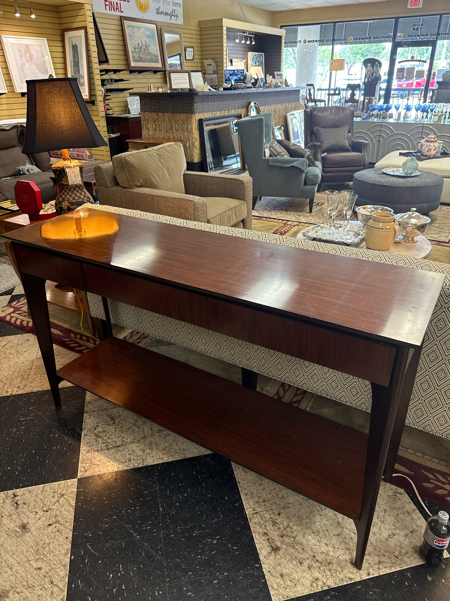 Theodore Alexander 3-Drawer Console w/Bottom Shelf