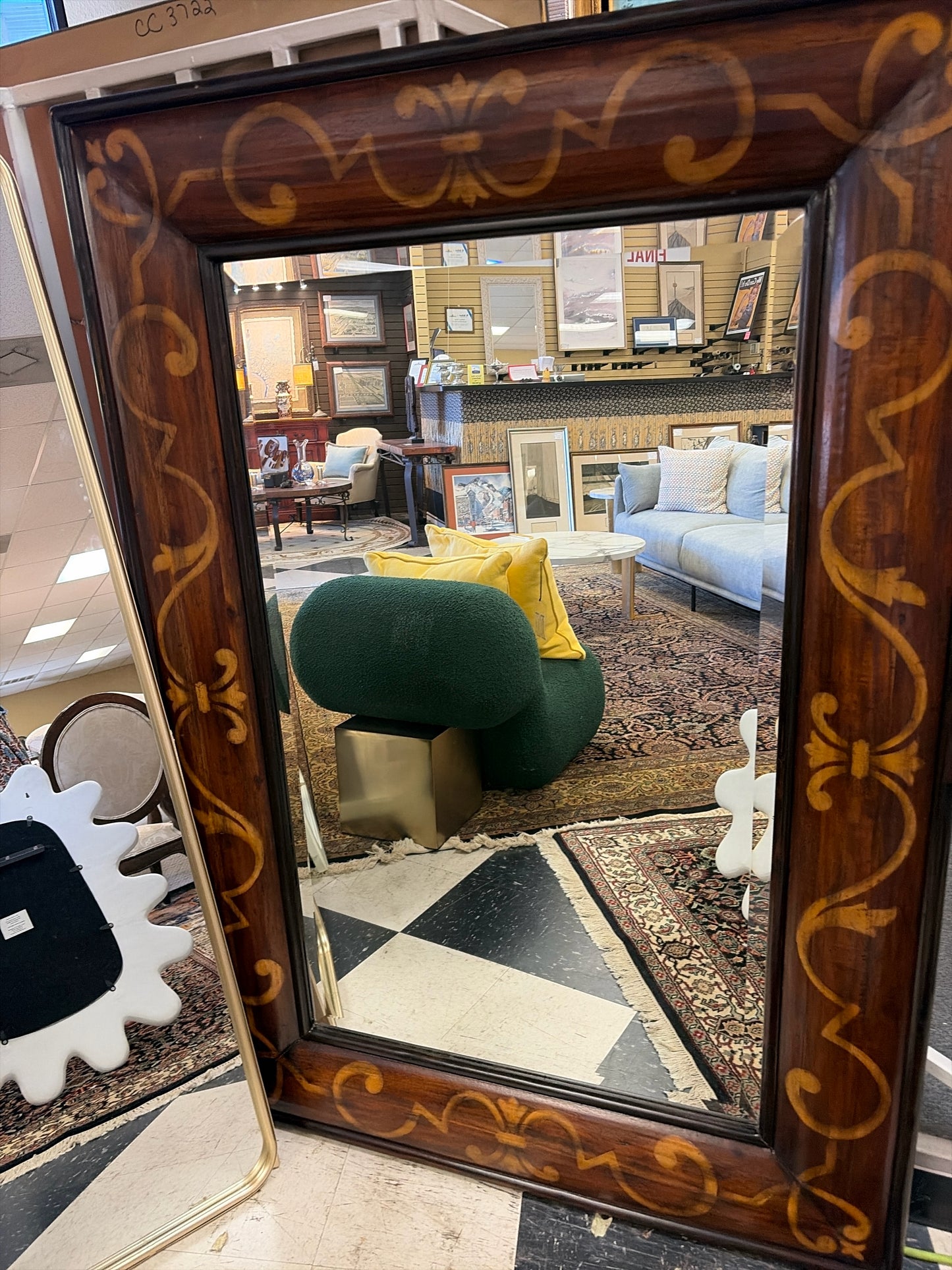 John Richard Beveled Wood Mirror w/Wood Inlay (44"x 64")