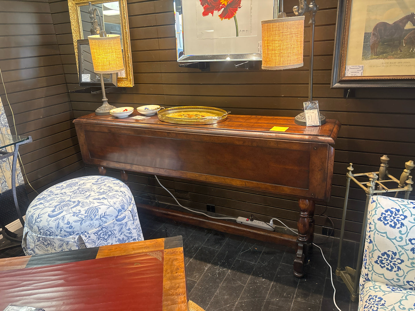 Wooden Drop Leaf Console Table (66x32x13)