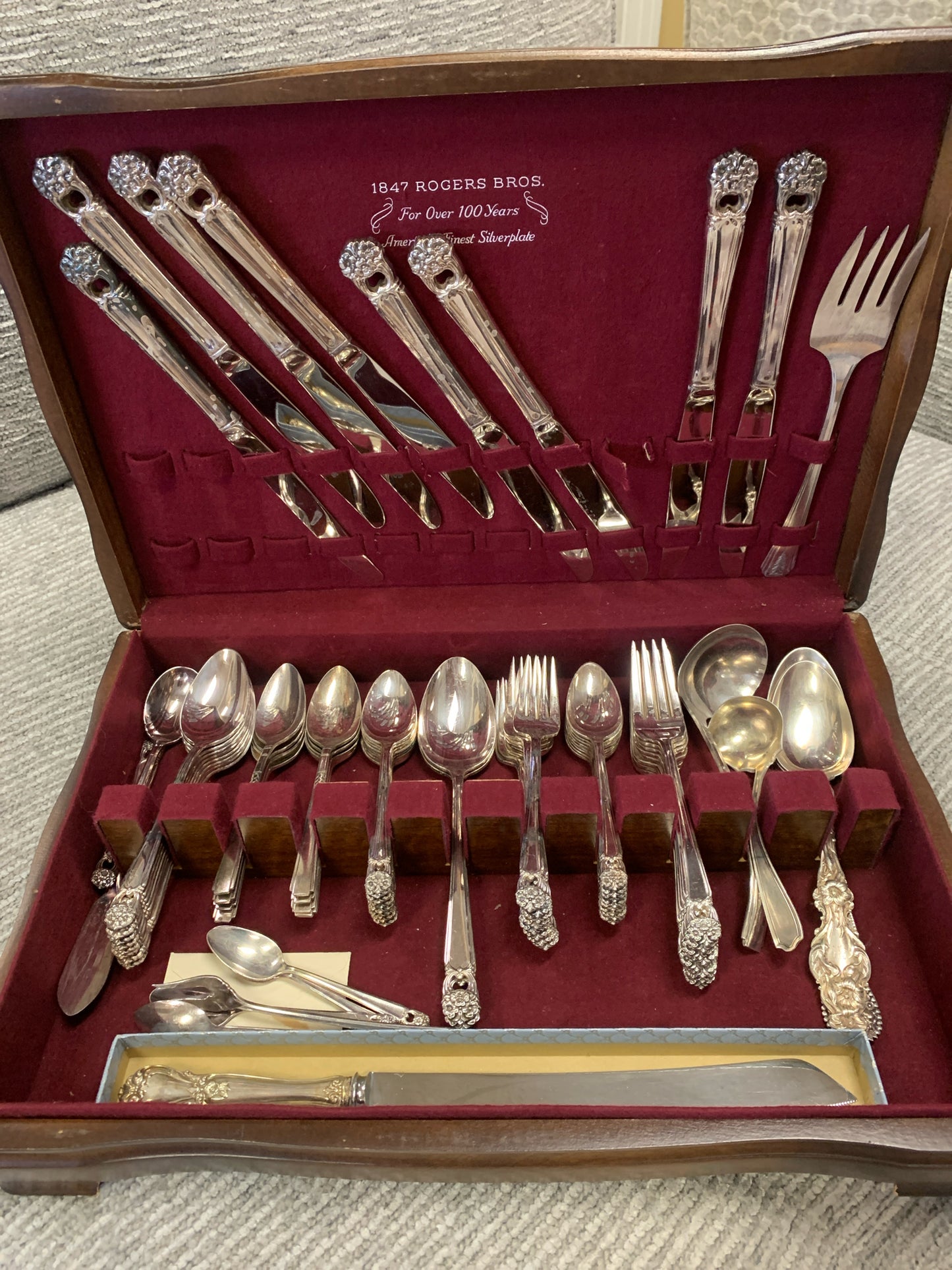 Stainless "Eternally Yours"Flatware Set by Rogers Bros. w/ Wooden Box