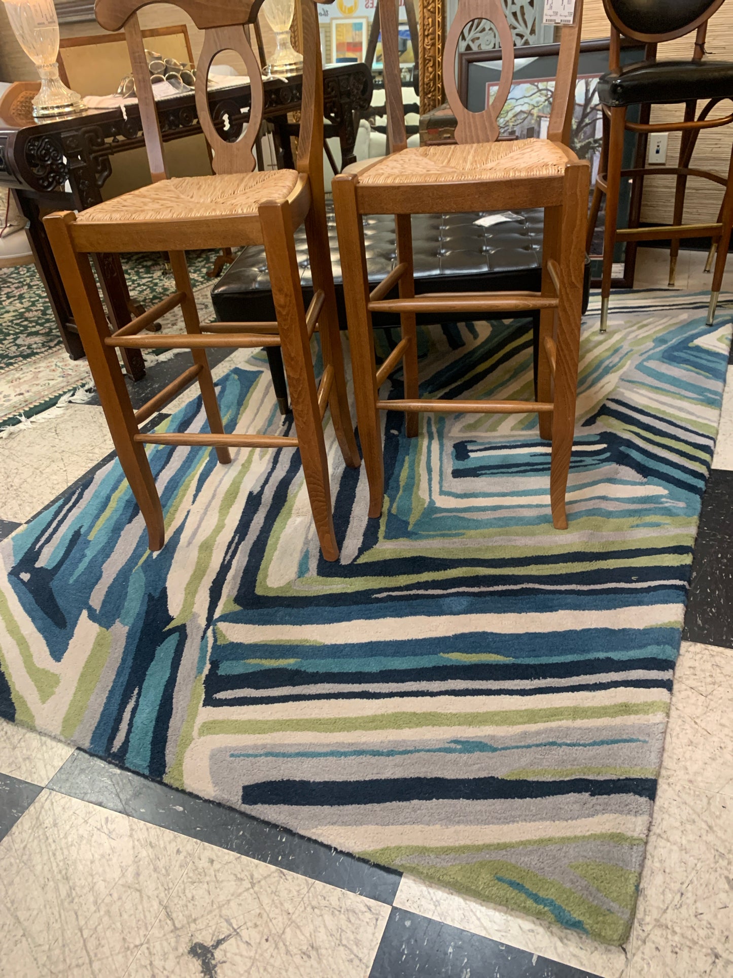 Jaipur Blue, Green, Gray Abstract Rug 5x8