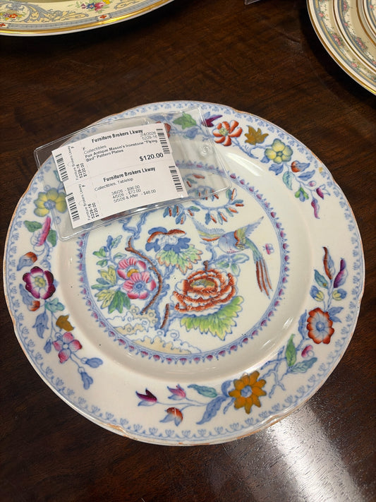 Pair Antique Mason's Ironstone "Flying Bird" Pattern Plates