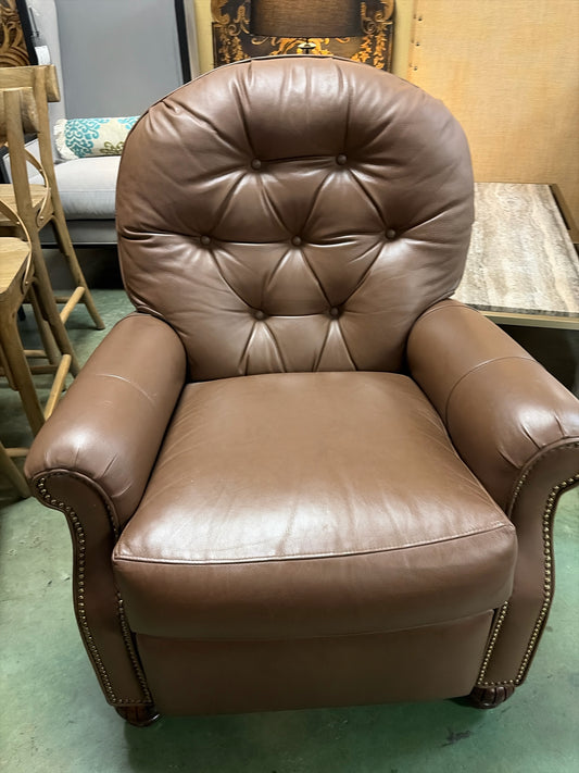 Light Brown Manual Leather Recliner