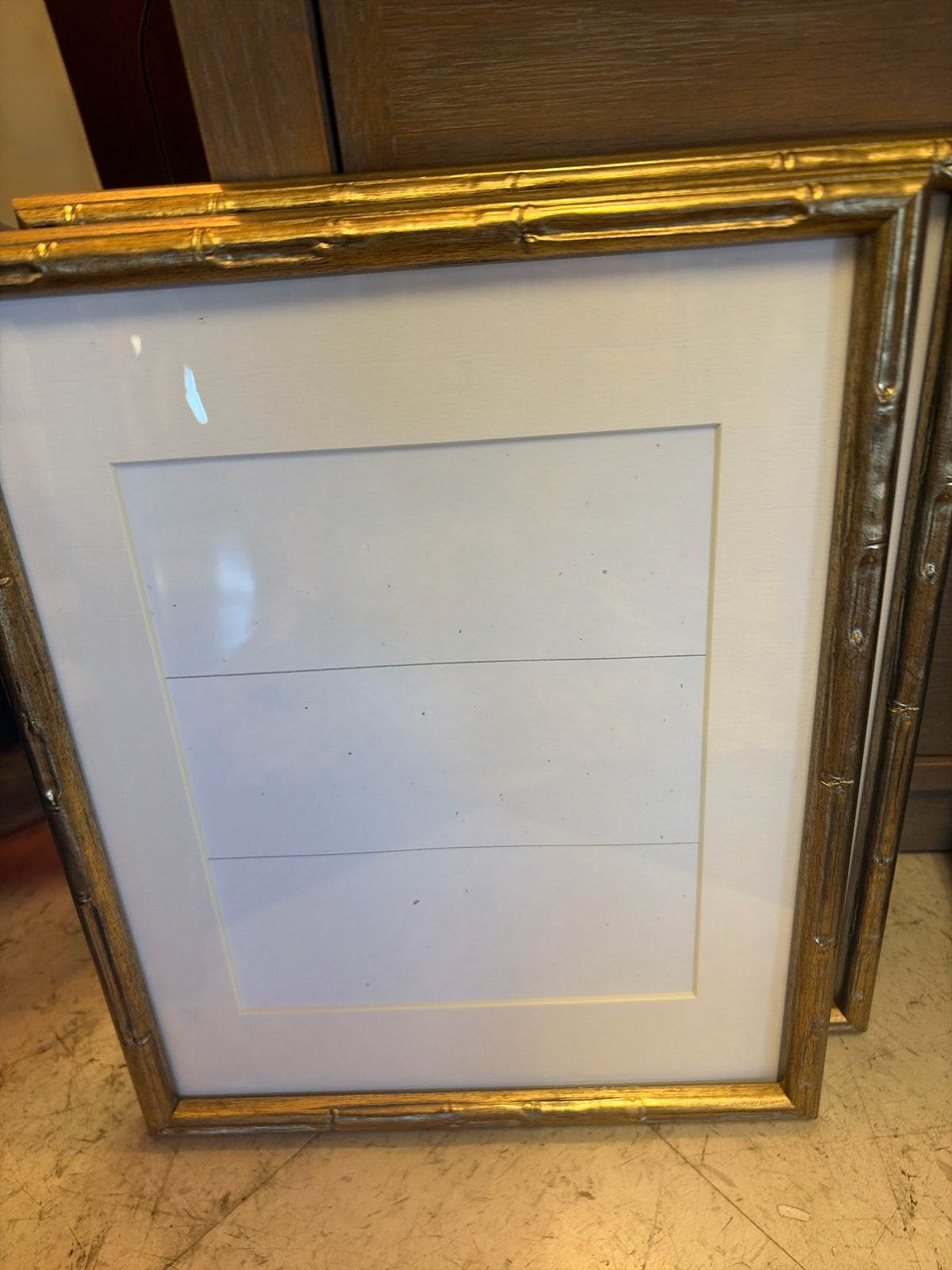 Signed Original Line Series w/Gold Bamboo Frames-SET of 3 (12"x15")by E.Dregits