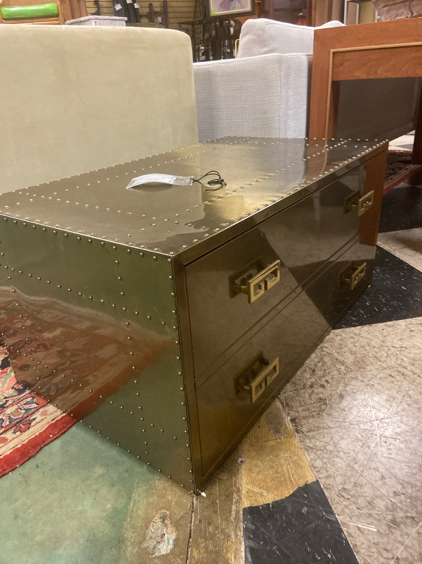 Asian Brass Trunk w/ 2 Drawers