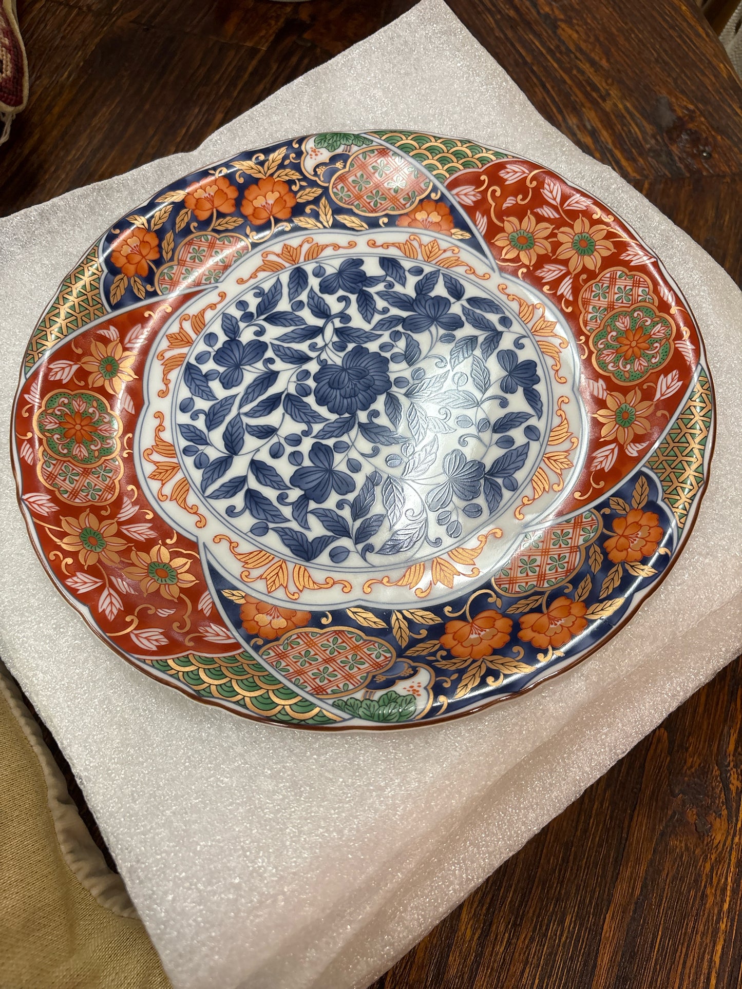 SET of 8 Vintage Gumps Imari Kara Kusa 10" Dinner Plates