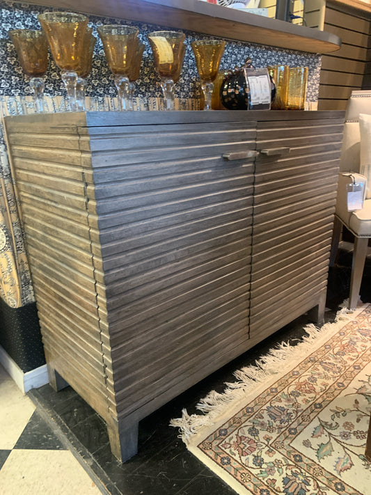 Modern Ash Wood Two Door Sideboard w/ Nickel Hardware