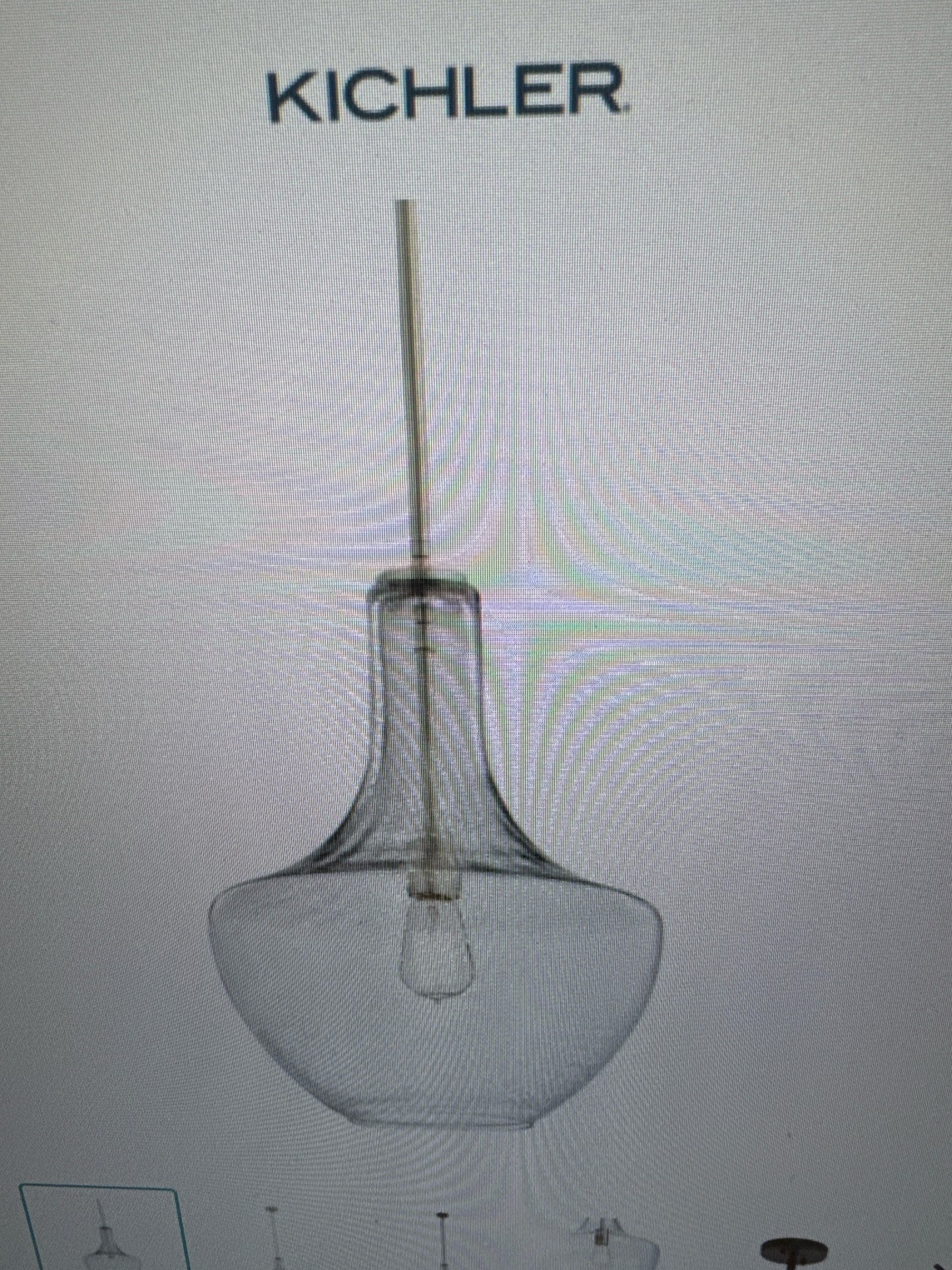 Kichler Pendant Light w/Seeded Glass 11"