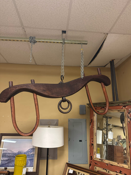 Antique Wood Double Yoke Collar (Could be made into light chandelier)