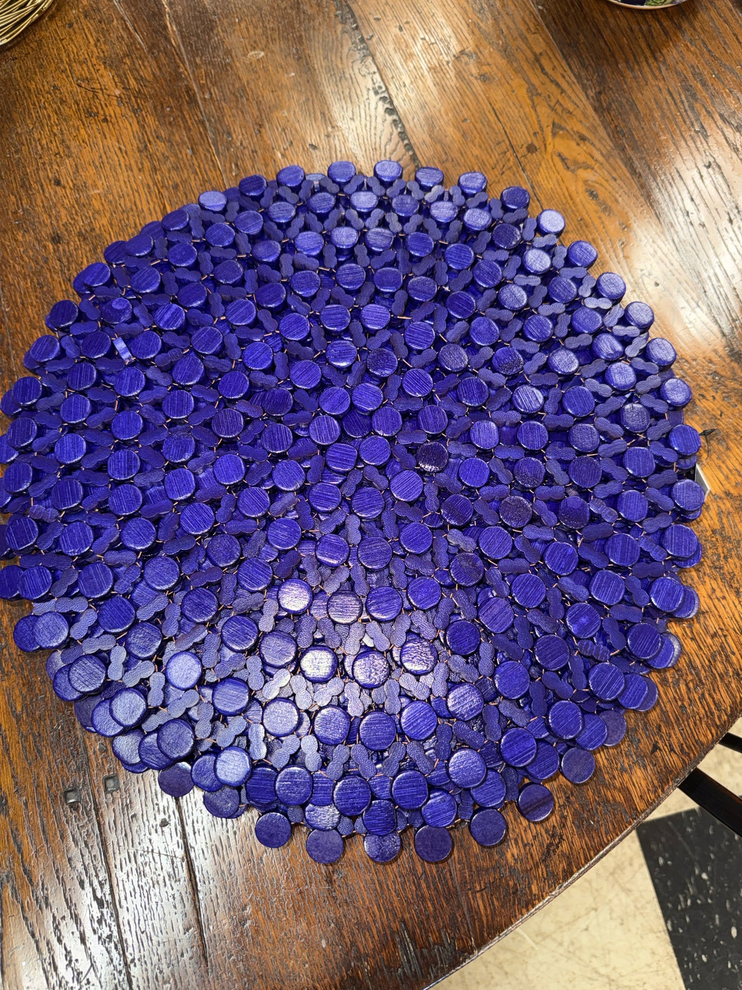 SET 8 Purple/Navy Bamboo Beaded Placemats