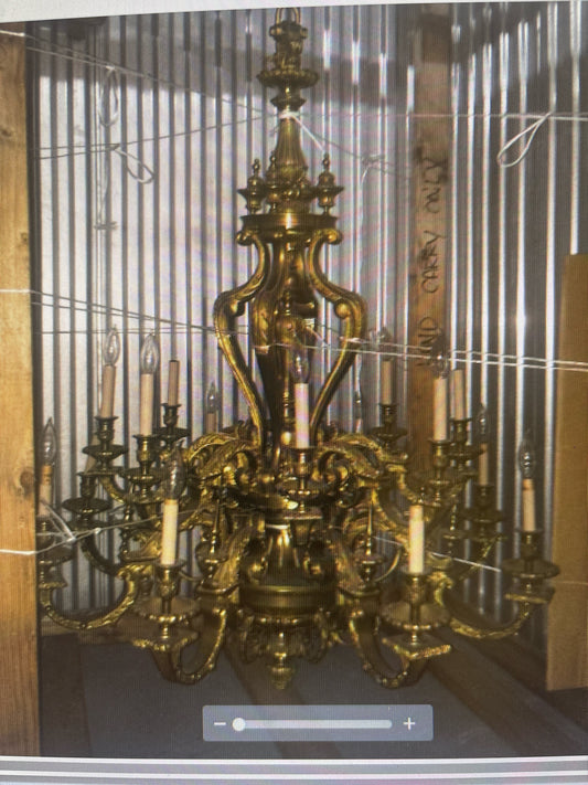 Louis XIV Tiered Gold Chandelier 48"W x 72"H