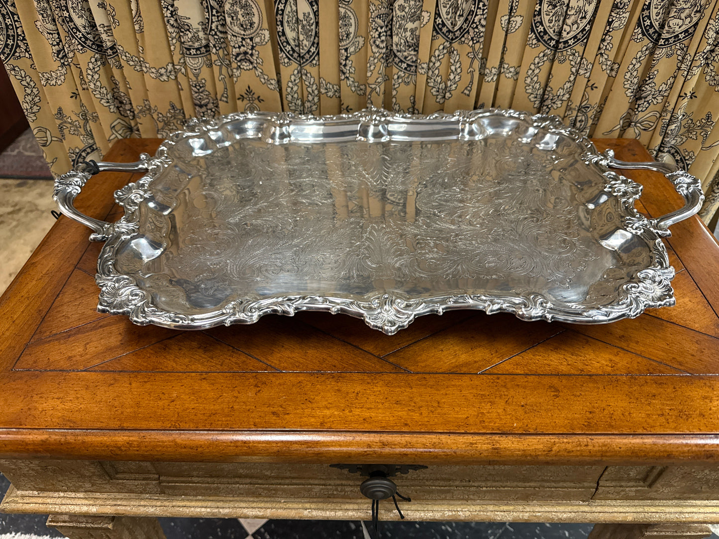 Silverplate Rectangular Serving Tray w/Handles (14x20.5)