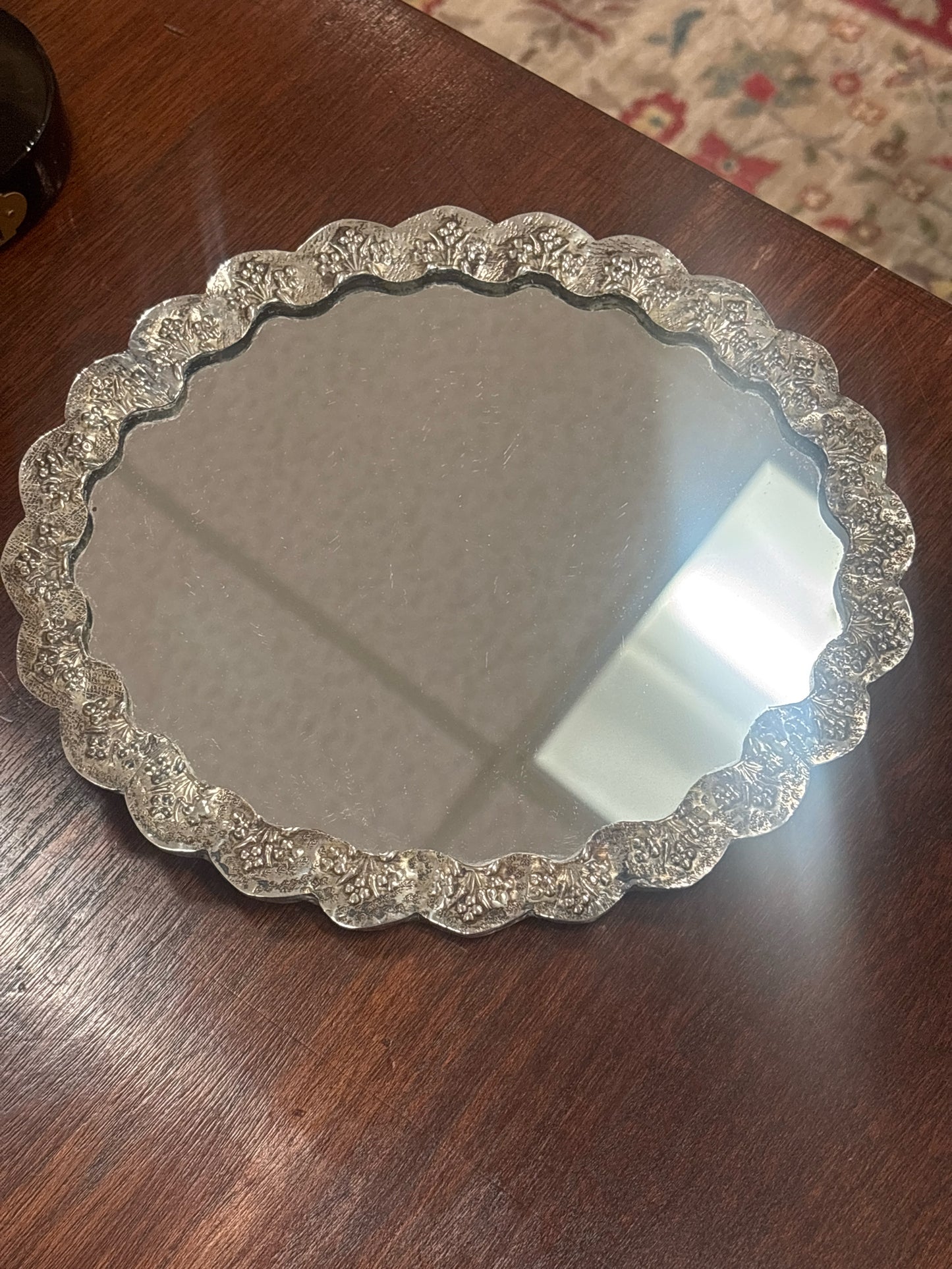 Ornate Silver Plate Turkish Wedding Mirror