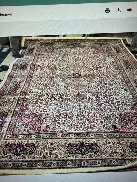 Oriental Rug From Indian Accents  8x11 ( Ivory, Cranberry, Black ,Sage - New)