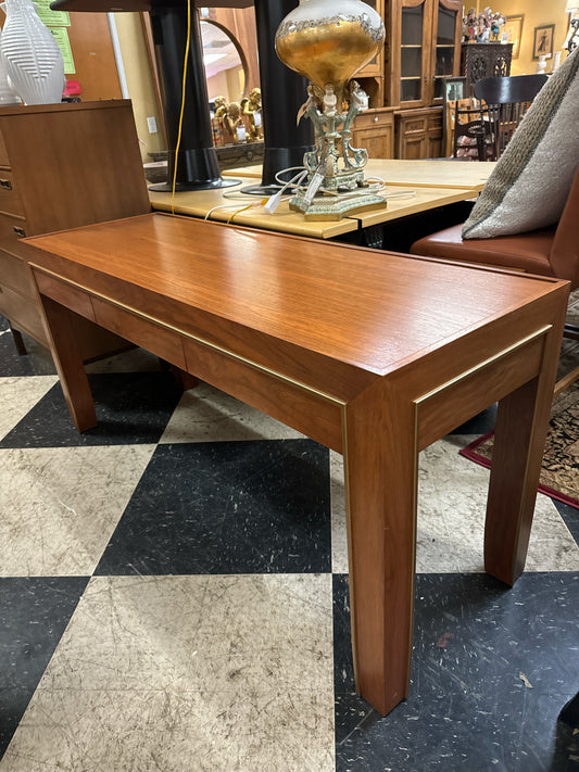 Modern 3- Drawer Custom Credenza/Console Table w/Gold Trim