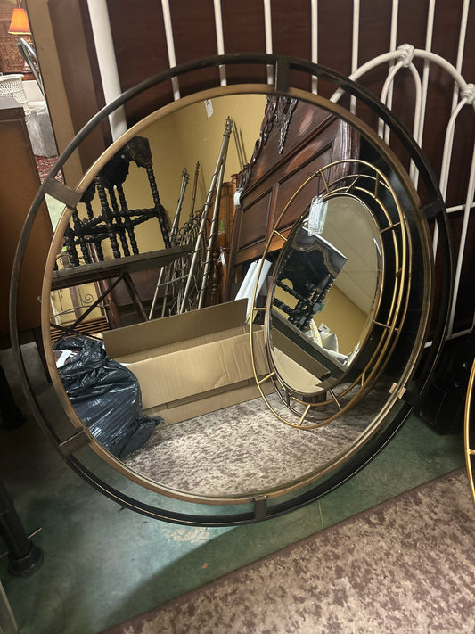 Uttermost Round Gold/ Black Mirror 34"