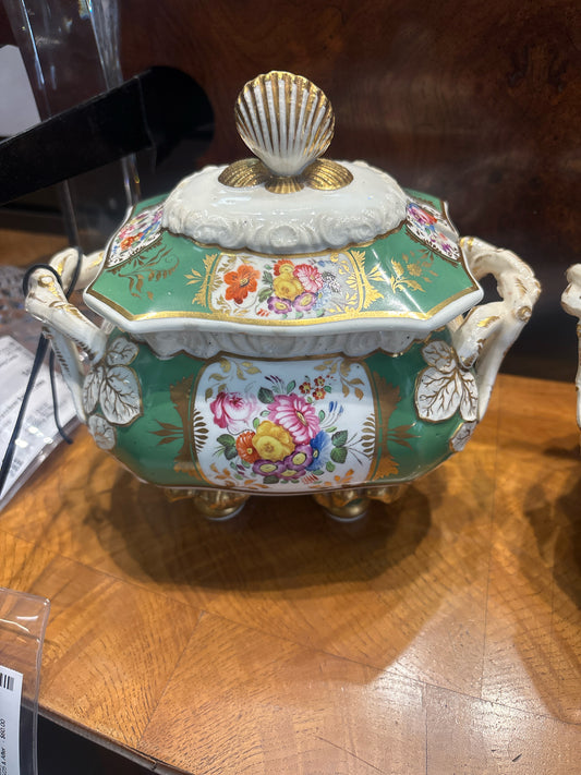 19th Century Old Paris Green Tureen