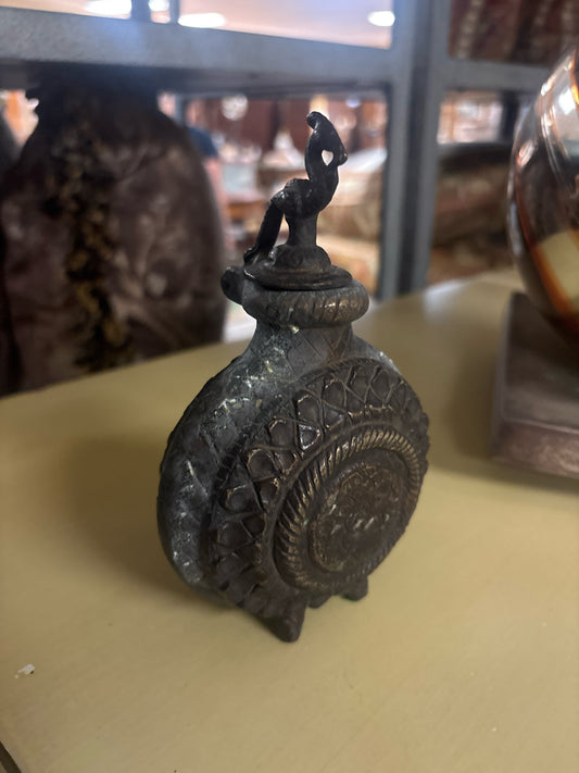 Antique Turkish Ottoman Empire Footed Powder Flask
