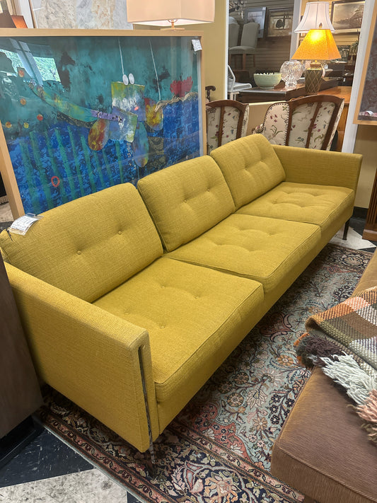 MCM Gold Sofa w/Chrome Finish