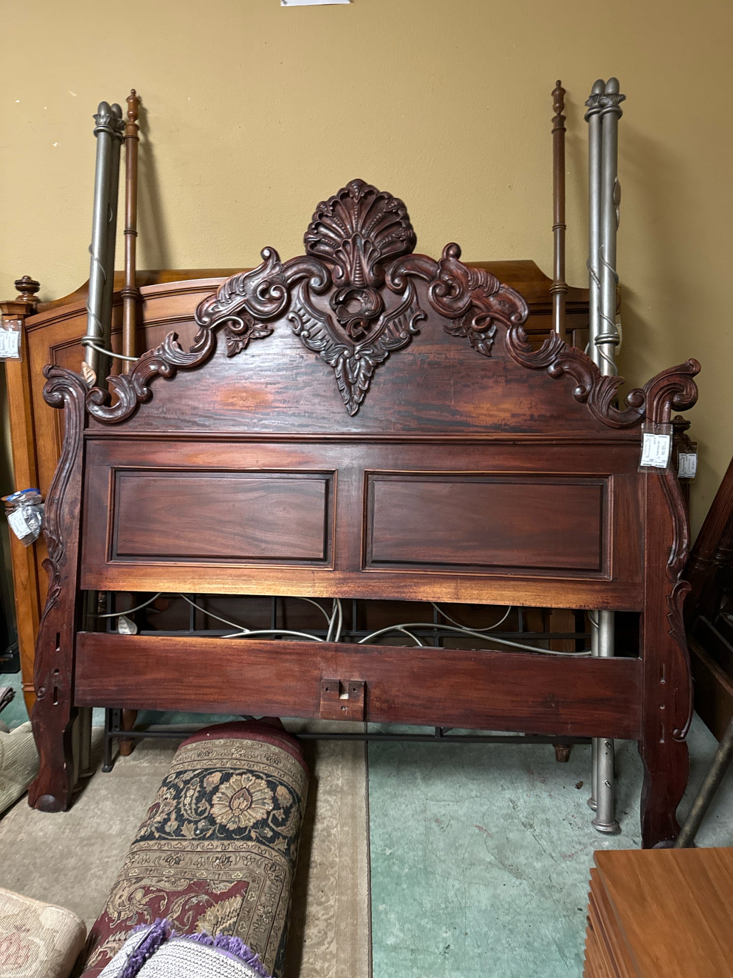 Queen Carved Mahogany Headboard