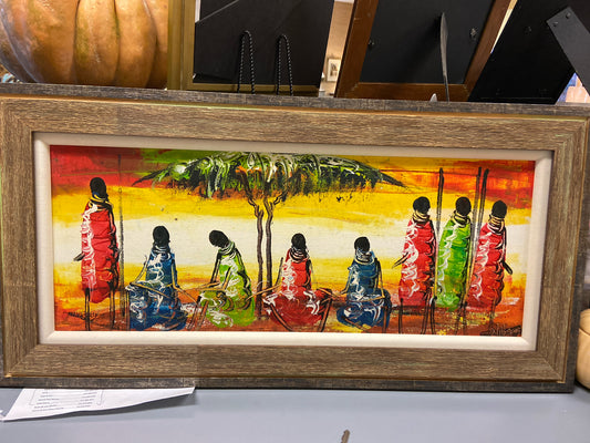 Hand Painted African Maasai Oil Patining  (14"X19")