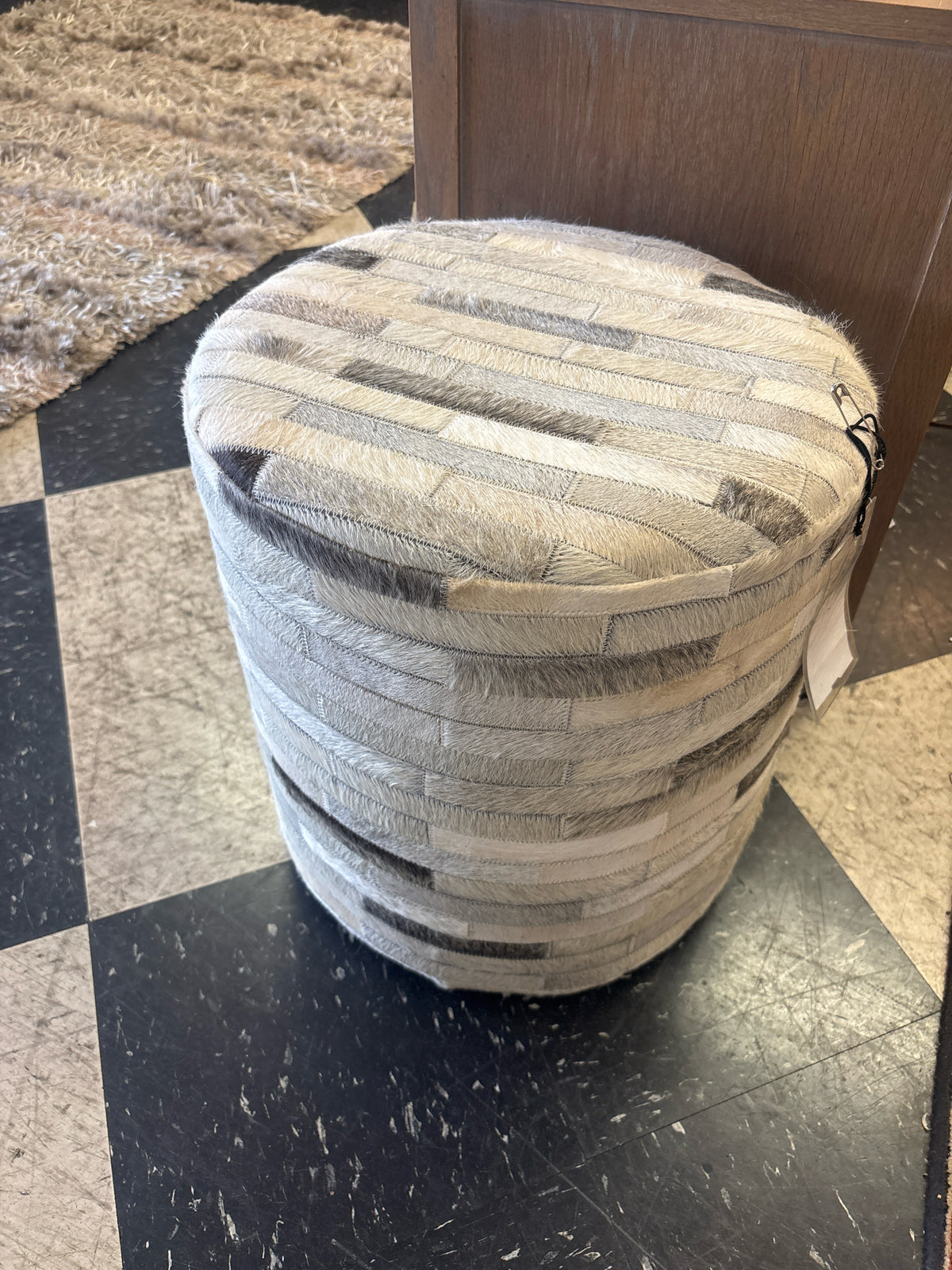 Round Patchwork Ottoman