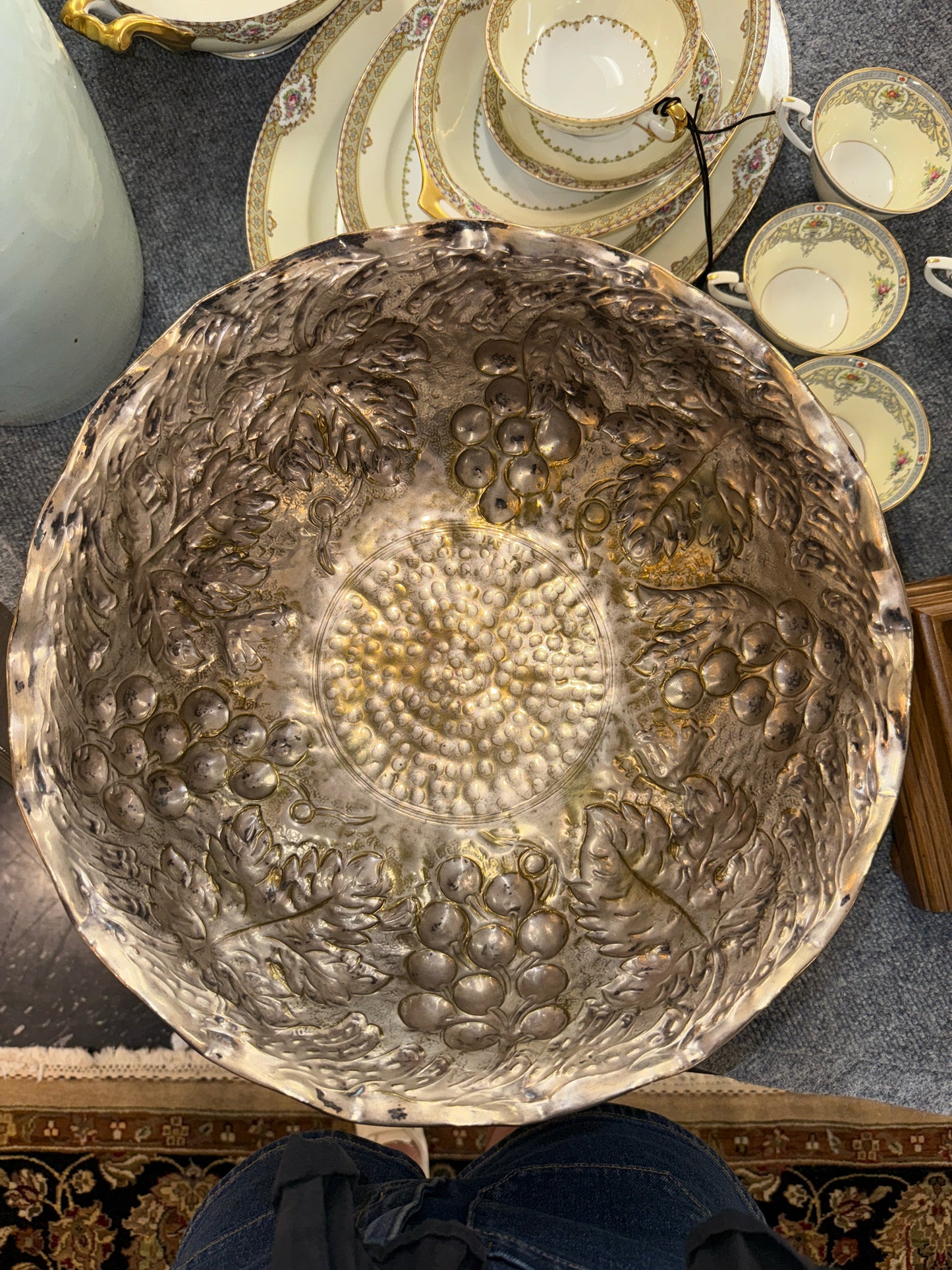 Silver Resin Footed Bowl