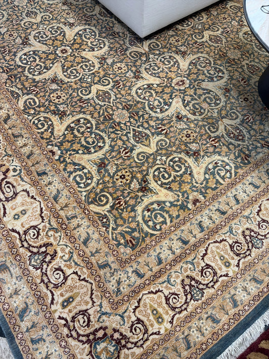 Pakistani Rug- Blue and Grey High knot Count ( 8x10)