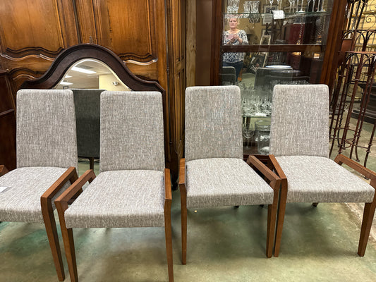 Set of Four Mid Century Modern Dining Chairs - Gray