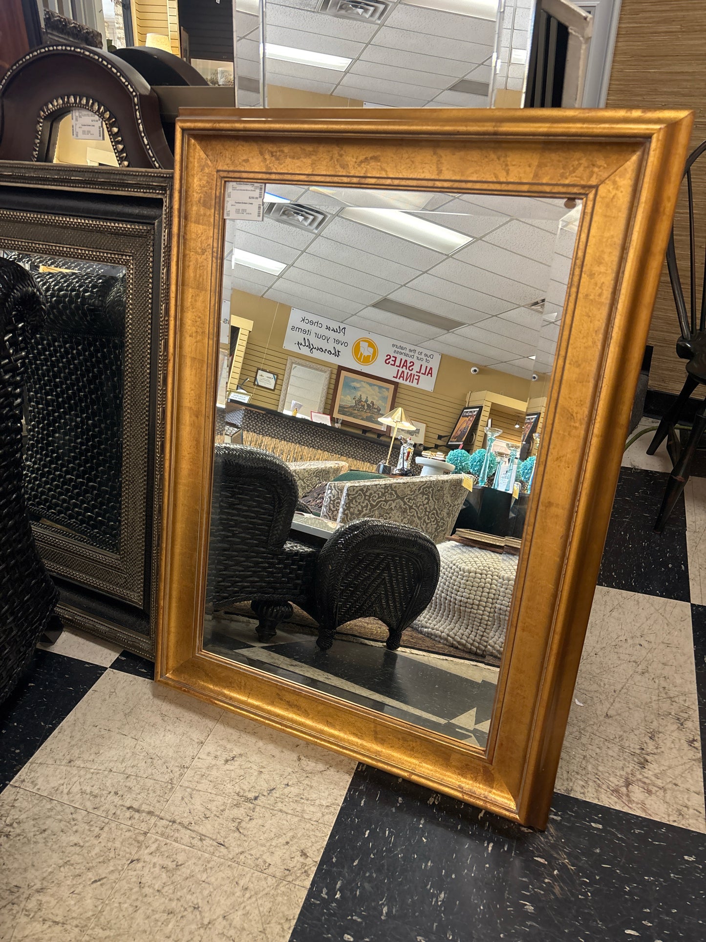 Gold French Beveled Mirror (33x45)