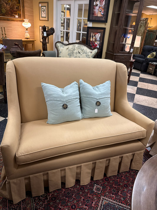 Tan Settee w/Bed Skirt-Multipurpose