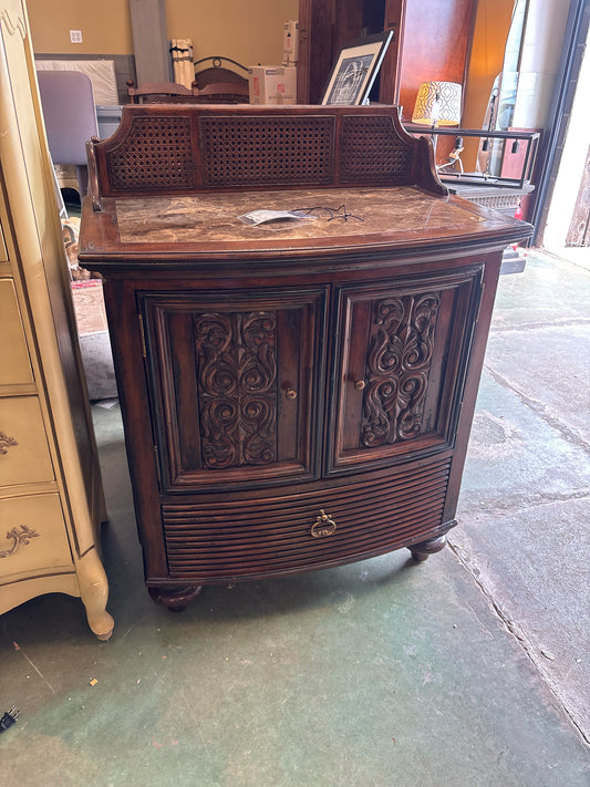 PAIR - Marge Carson Antiqua Nightstands w/ Marble Top 31x19x33