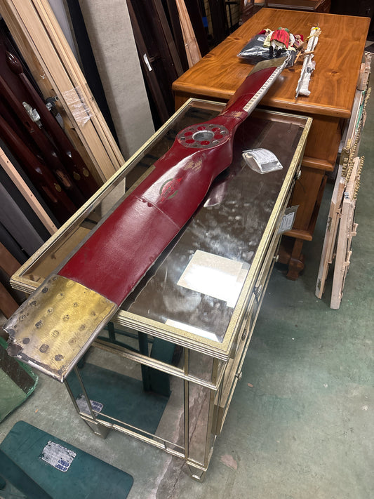 Banks Maxwell Red Wooden Airplane Propellor w/ Brass Accents (60")