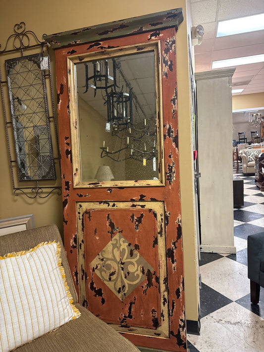 Indonesian Painted Door w/Mirror