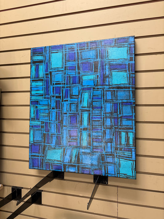 Orig. Acrylic Painting "In the Front" Aqua/Blue