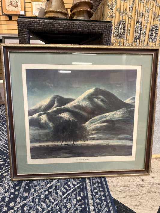 Signed & #'d Limited Edition Print "One Night in Winter" w/Wood Frame (30.5"x 28